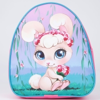 Рюкзак детский для девочки &laquo;Зайка с букетом&raquo;, 23х20,5 см, отдел на молнии