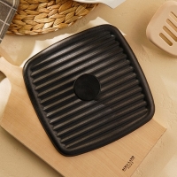 Крышка - пресс чугунная SL Home, 23&times;23&times;5,5 см, цвет чёрный