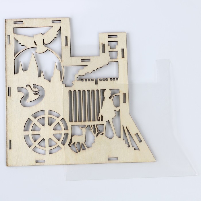 Новогодняя роспись по дереву &laquo;Новый год! Волшебство&raquo;, со светящимся песком