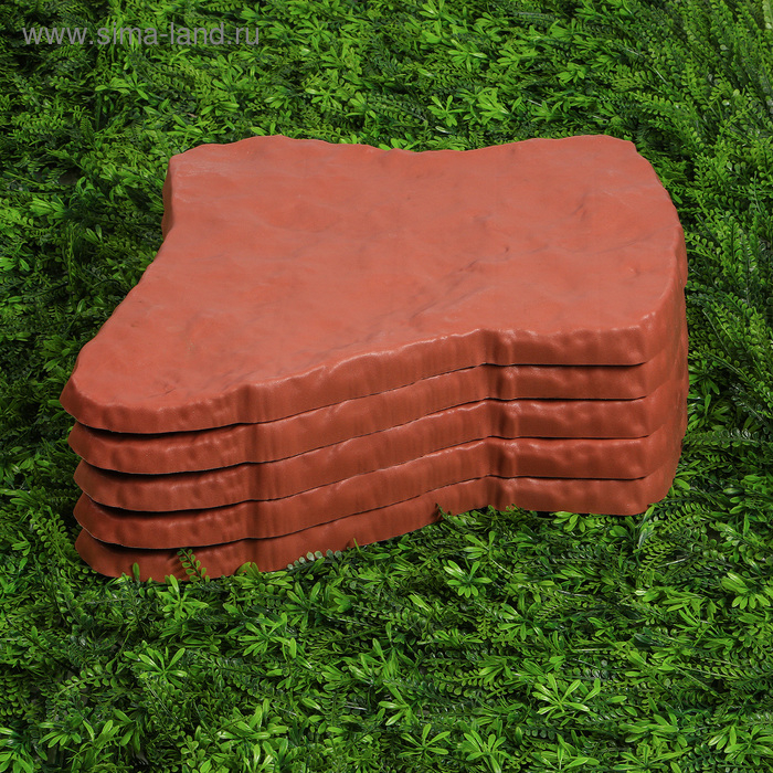 Модульное покрытие, 55 &times; 42 см, пластик, терракотовый, &laquo;Камень № 1&raquo;, 1 шт