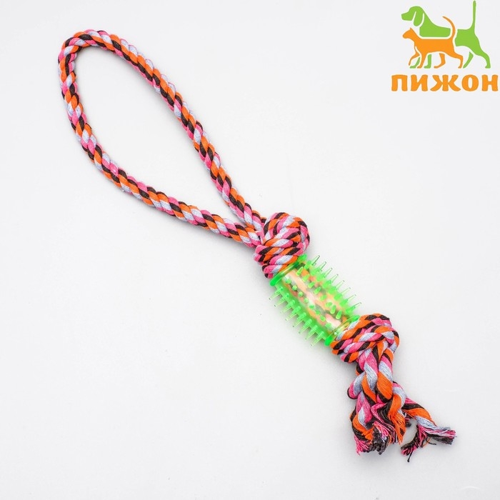 Игрушка тренировочная канатная Игрушка тренировочная канатная "Канат с зубочисткой", до 80 г, до 40 см, микс цветов