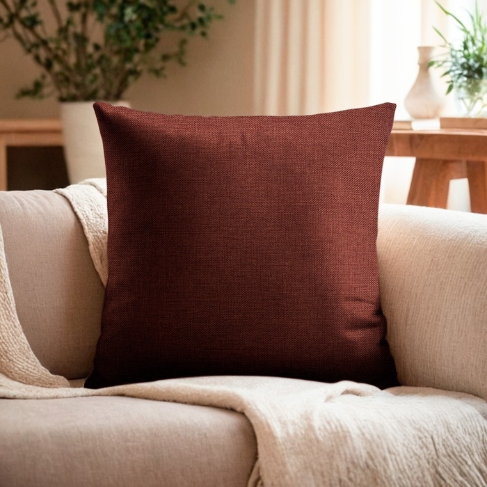 Наволочка декоративная Наволочка декоративная "Этель" рогожка 45*45 см коричневый 100% п/э