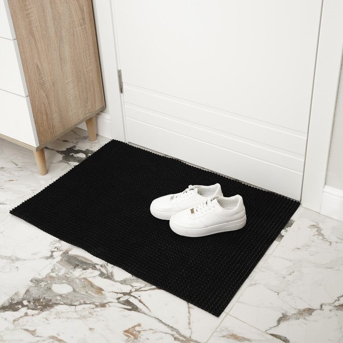 Покрытие ковровое щетинистое &laquo;Травка&raquo;, 60&times;90 см, цвет чёрный