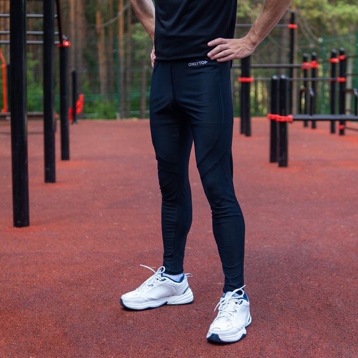 Лосины ONLYTOP беговые мужские, р. 52, цвет чёрный Лосины ONLYTOP беговые мужские, р. 52, цвет чёрный