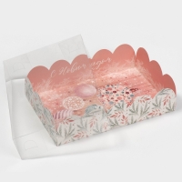 Коробка подарочная с PVC крышкой &laquo;Нежно-розовая&raquo;, 20 х 30 х 8 см, Новый год
