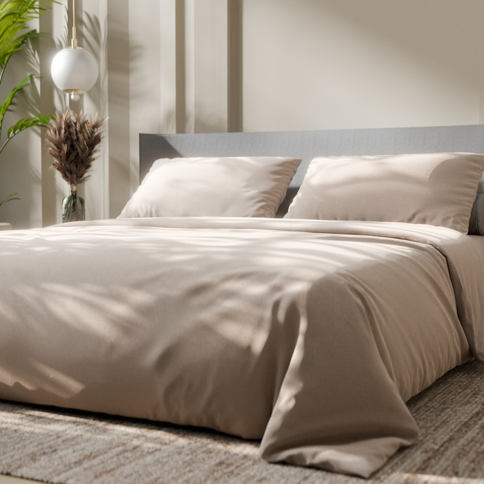 Постельное бельё Этель Дуэт &laquo;Жемчужная пыль&raquo; 143х215-2 шт, 220х240, 50х70-2 шт, 100% хлопок, бязь 125г/м2