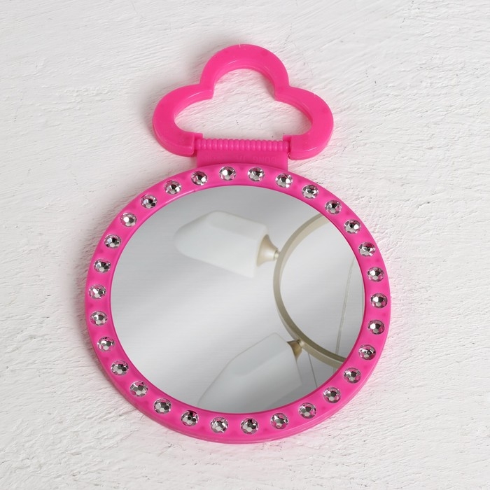 Зеркало настольное - подвесное &laquo;Круг&raquo;, с рамкой под фотографию, d зеркальной поверхности 12 см, фасовка 10 шт, цвет МИКС