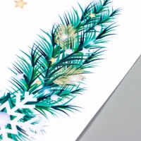 Наклейка пластик интерьерная цветная "Еловые веточки с шишками" 20х30 см