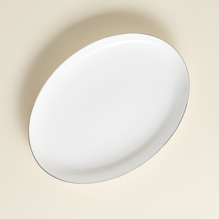 Тарелка для подачи SL Home «Каскарон», 25,4×18,5×2,5 см, овальная, костяной фарфор, белая Тарелка для подачи SL Home «Каскарон», 25,4×18,5×2,5 см, овальная, костяной фарфор, белая