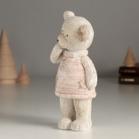 Сувенир полистоун "Удивленный мишка в розовом свитере" 7,5х5,5х16 см