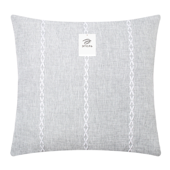 Наволочка декоративная Этель Косичка цвет серый,45х45 см полиэстер