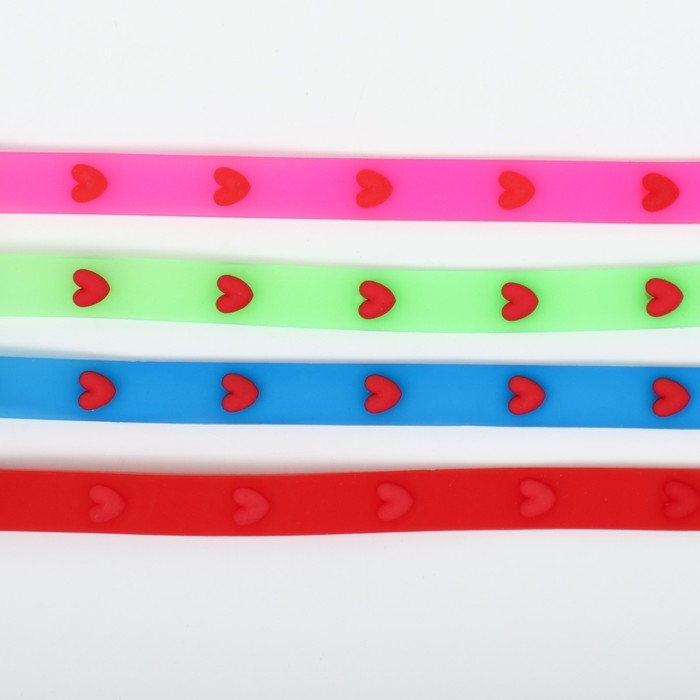 Ошейник из морозостойкого мягкого пластика "Люблю сердечно", 30 х 1 см, микс цветов
