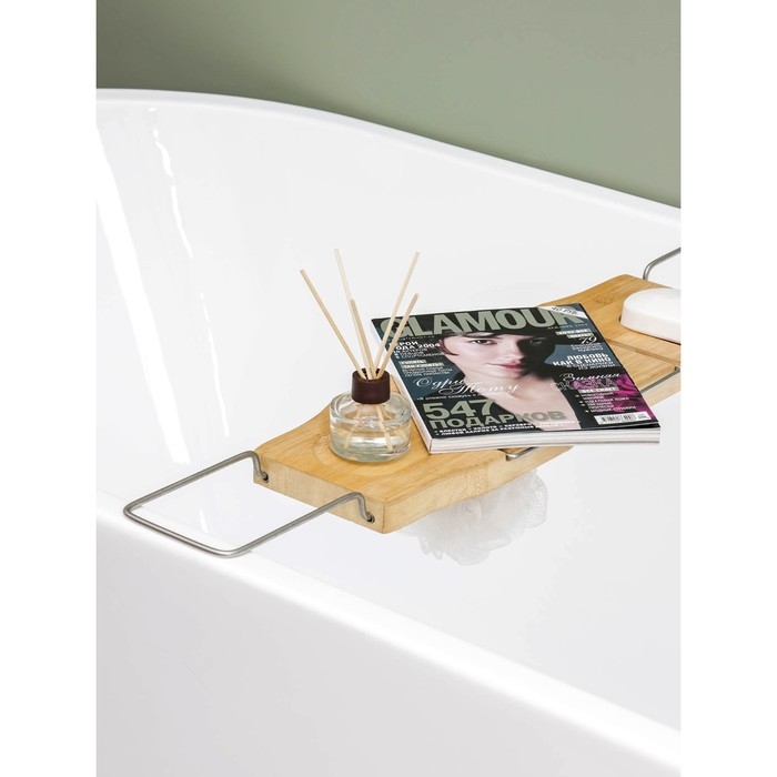 Полка для ванной SAVANNA SPA, 74-95&times;20,3&times;2,5 см, бамбук