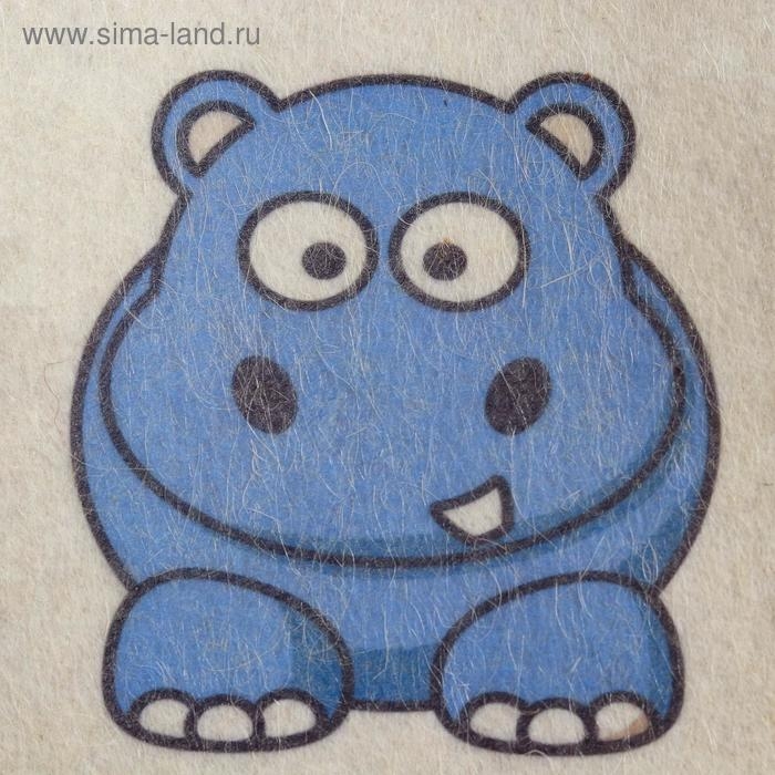 Шапка для бани детская Шапка для бани детская "Бегемот" с принтом, белая