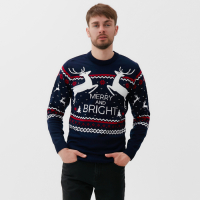 Джемпер вязаный KAFTAN "Family look" размер 54, синий