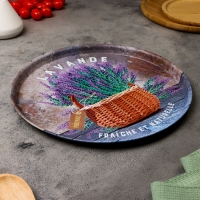 Поднос &laquo;Корзинка с лавандой&raquo;, 33 х 2 х 0,32 см, металл