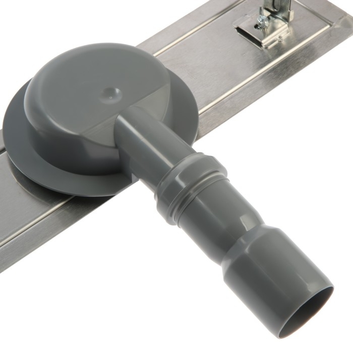 Трап ZEIN, c флaнцeм свободного вращения 360&deg;, 7х40 см, d=40/50 мм, нерж. сталь, сатин