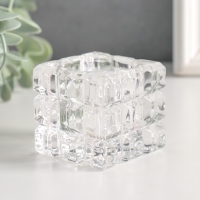 Подсвечник стекло на 1 свечу "Квадрат. Сруб" прозрачный d=3,5 см 5х5х5 см Подсвечник стекло на 1 свечу "Квадрат. Сруб" прозрачный d=3,5 см 5х5х5 см