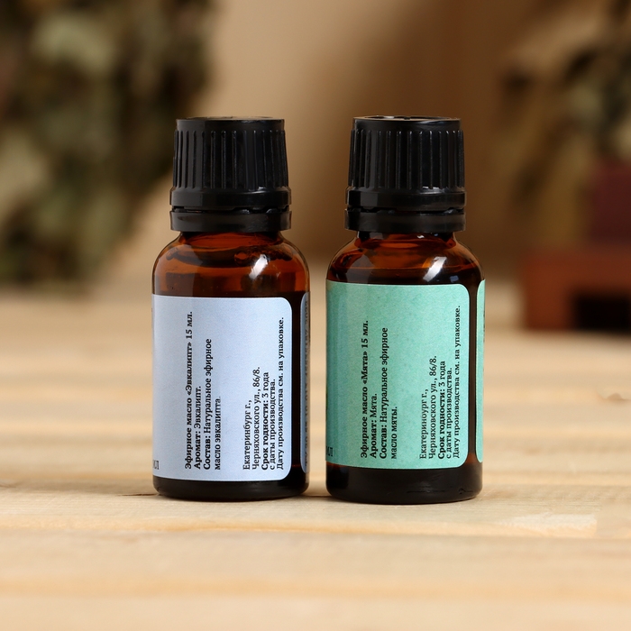 Набор эфирных масел 2 шт Набор эфирных масел 2 шт "Эвкалипт, Мята" по 15 мл