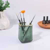 Органайзер - подставка для хранения маникюрных/косметических принадлежностей «GREEN», 11 × 8,2 × 8,2 см, цвет полупрозрачный/зелёный/золотистый Органайзер - подставка для хранения маникюрных/косметических принадлежностей «GREEN», 11 × 8,2 × 8,2 см, цвет полупрозрачный/зелёный/золотистый