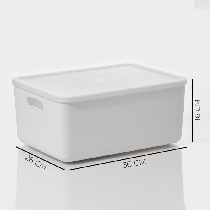 Контейнер для хранения с крышкой LaDо́m &laquo;Лёгкость&raquo;, 36&times;26&times;16 см, цвет белый
