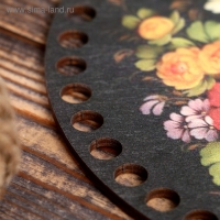 Заготовка для вязания "Жостовская роспись №1", донышко фанера 3 мм, 20 см, d=9мм Заготовка для вязания "Жостовская роспись №1", донышко фанера 3 мм, 20 см, d=9мм