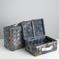 Чемоданы плетёные, 2 шт , с натуральным декором, 34.5 х 25 х 16 - 29 х 20 х 13.5 см Чемоданы плетёные, 2 шт , с натуральным декором, 34.5 х 25 х 16 - 29 х 20 х 13.5 см