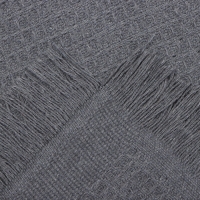 Плед Этель Waffle 130*180см , цв.темно-серый,80%хлопок, 20% п/э