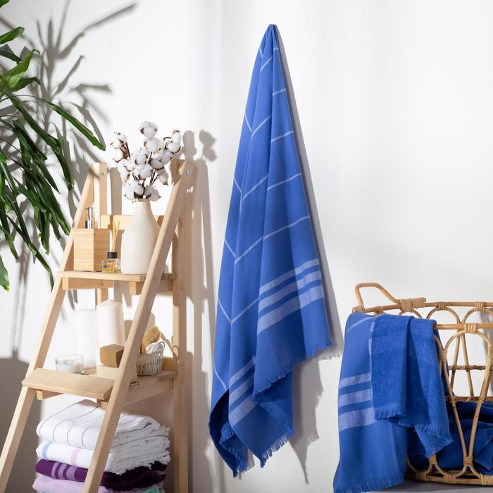 Полотенце махровое двухстороннее Этель Полотенце махровое двухстороннее Этель "Уют" 90*170 см, цв.синий,100% хл, 240 гр/м2
