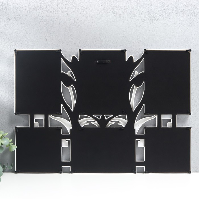 Фоторамка пластик на 6 фото 10х10, 10х15 см Фоторамка пластик на 6 фото 10х10, 10х15 см "Тюльпаны" белая 34х48 см