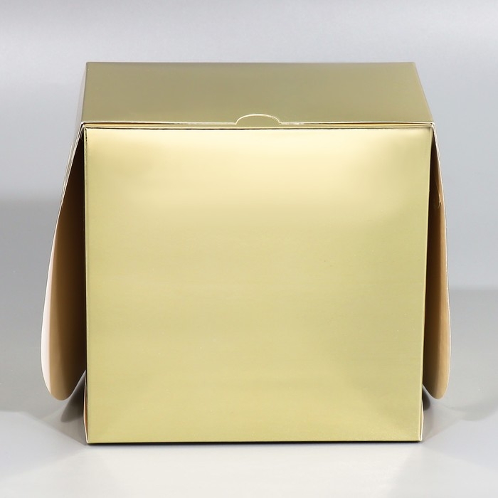 Коробка для капкейков, кондитерская упаковка с окном, 4 ячейки &laquo;Шампань&raquo;, 16 х 16 х 10 см