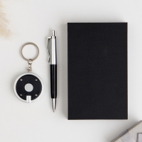 Набор подарочный 2в1 (ручка, фонарик черный) Набор подарочный 2в1 (ручка, фонарик черный)