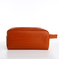 Косметичка на молнии, цвет рыжий Косметичка на молнии, цвет рыжий