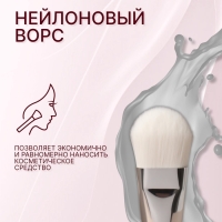 Кисть для масок &laquo;SILVER&raquo;, с лопаткой, 14 (+/- 1) см, цвет серебристый/белый