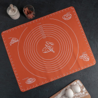 Коврик для выпечки с разметкой Доляна &laquo;Эрме&raquo;, силикон, 50&times;40 см, цвет МИКС