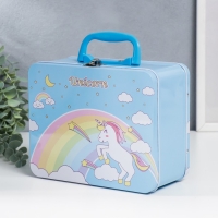 Копилка металл чемодан "Единорог и радуга" 9,5х15,5х19,5 см Копилка металл чемодан "Единорог и радуга" 9,5х15,5х19,5 см