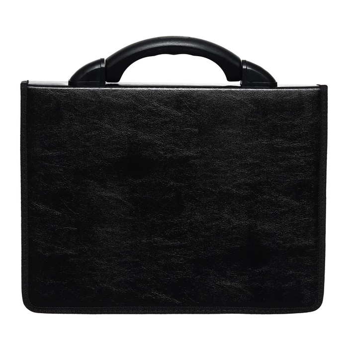 Портфель деловой 350 х 260 х 100 мм, 2 отделения, искусственная кожа, К 6С11, Портфель деловой 350 х 260 х 100 мм, 2 отделения, искусственная кожа, К 6С11, "Волхов", чёрный