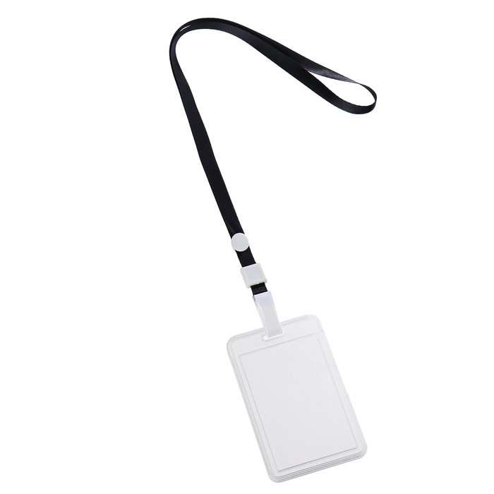 Бейдж вертикальный 54 х 85 мм, ErichKrause слайдер, прозрачный корпус, текстильная лента, цвет микс