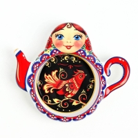 Подставка под чайный пакетик "Матрешка с жар-птицей" Подставка под чайный пакетик "Матрешка с жар-птицей"