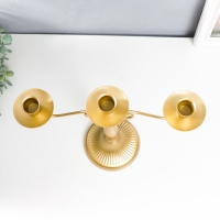 Подсвечник металл на 3 свечи "Прованс" золотой 30х13х32 см Подсвечник металл на 3 свечи "Прованс" золотой 30х13х32 см