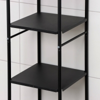 Стеллаж напольный шестиярусный, 29&times;29&times;158,5 см, цвет чёрный