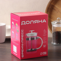 Чайник заварочный френч - пресс Доляна &laquo;Гарсон&raquo;, 800 мл, стекло, цвет зелёный