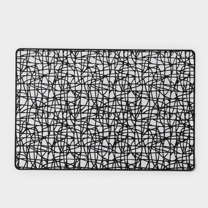 Салфетки сервировочные на стол Доляна &laquo;Милла&raquo;, 4 шт, 30&times;45 см, цвет чёрный