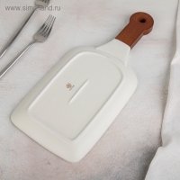 Блюдо керамическое для подачи &laquo;Марбл&raquo;, 24&times;15,5 см, цвет белый