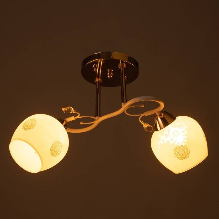 Люстра Люстра "Оливия" 2х60Вт Е27 Золото, белый 33х43х28см