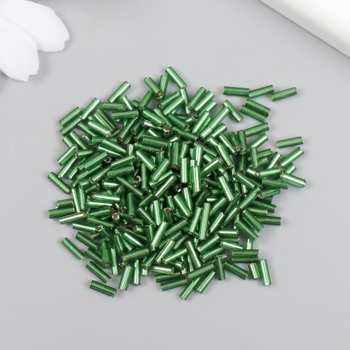 Стеклярус стекло 3” Стеклярус стекло 3” "Ярко-зелёный" металлик набор 20 гр