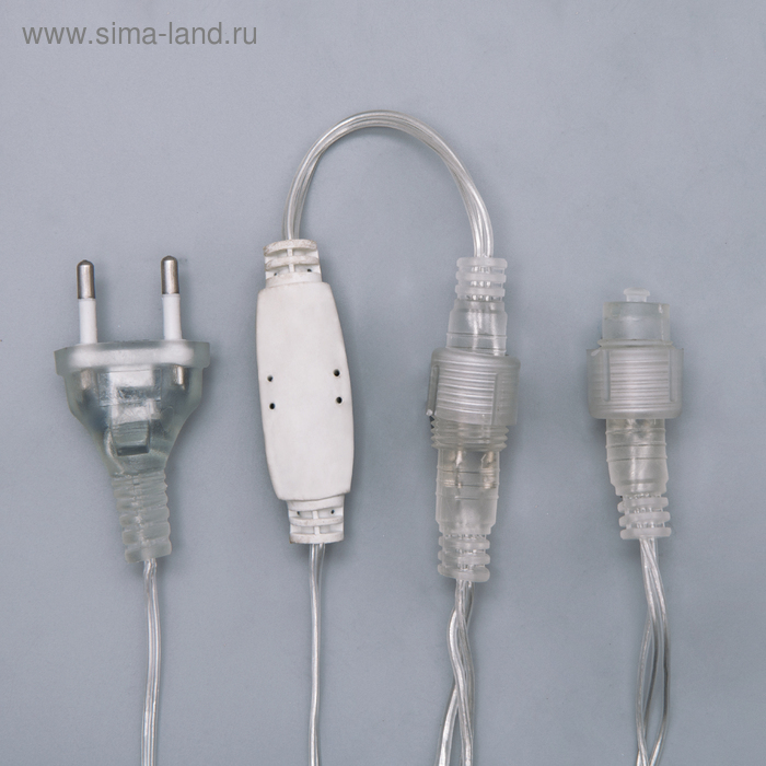 Гирлянда &laquo;Бахрома&raquo; 3 &times; 0.9 м, IP44, УМС, прозрачная нить, 232 LED, свечение белое, 220 В