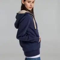 Толстовка унисекс на молнии Sherpa 280 темно-синяя, размер XXS