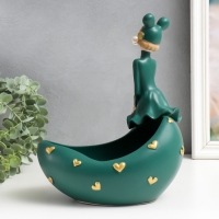 Сувенир полистоун подставка "Девушка ушки мишки, с пузырём" тёмно-зелёный 29х19х28 см Сувенир полистоун подставка "Девушка ушки мишки, с пузырём" тёмно-зелёный 29х19х28 см