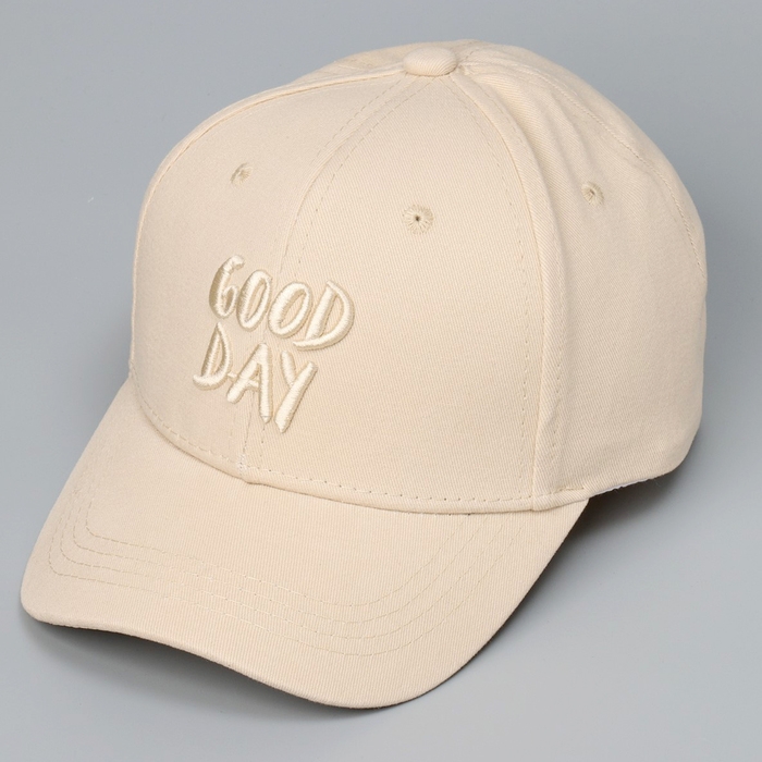Кепка детская для девочки Good day, цвет бежевый, р-р 52-54, 5-7 лет